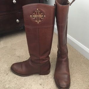 Brown riding boots